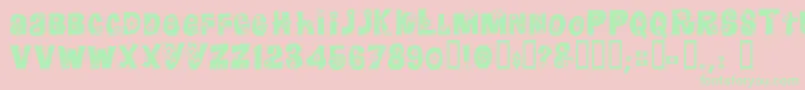 フォントFloralies – ピンクの背景に緑の文字