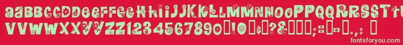 Floralies Font – Green Fonts on Red Background