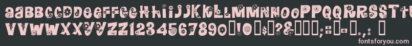 フォントFloralies – 黒い背景にピンクのフォント