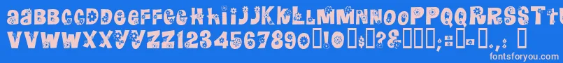フォントFloralies – ピンクの文字、青い背景