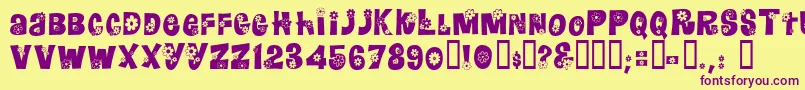 Floralies Font – Purple Fonts on Yellow Background