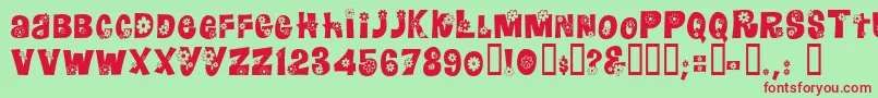 Floralies Font – Red Fonts on Green Background