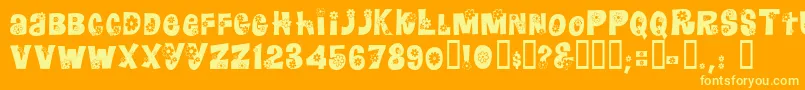 フォントFloralies – オレンジの背景に黄色の文字