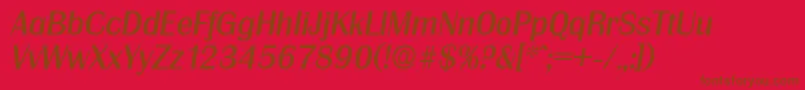 GrenobleSerialRegularitalicDb-Schriftart – Braune Schriften auf rotem Hintergrund