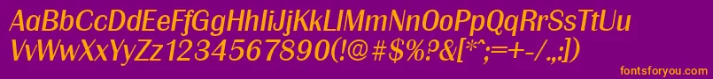 GrenobleSerialRegularitalicDb Font – Orange Fonts on Purple Background