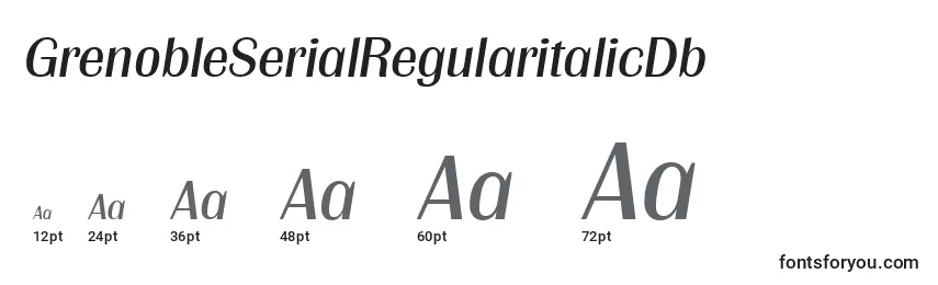 Размеры шрифта GrenobleSerialRegularitalicDb