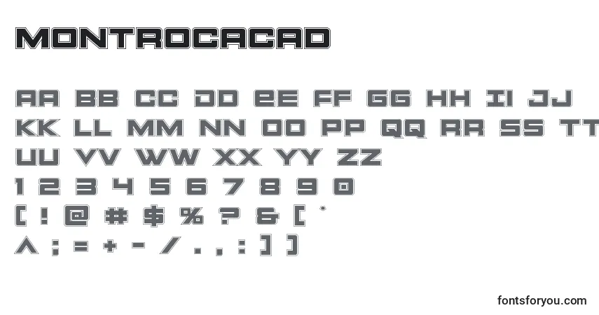 Czcionka Montrocacad – alfabet, cyfry, specjalne znaki