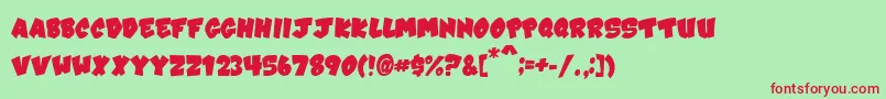 VtcKarnivalFat Font – Red Fonts on Green Background