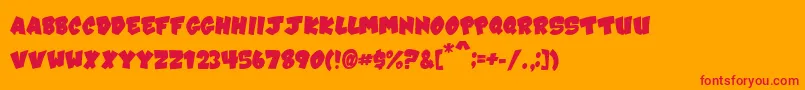 VtcKarnivalFat Font – Red Fonts on Orange Background