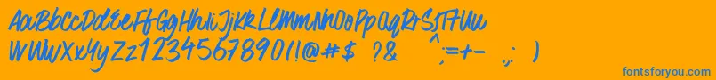 SurferBay Font – Blue Fonts on Orange Background