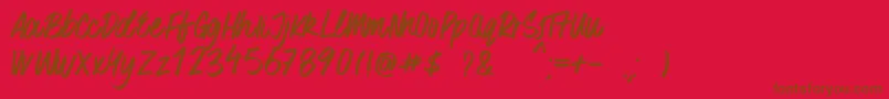 SurferBay Font – Brown Fonts on Red Background