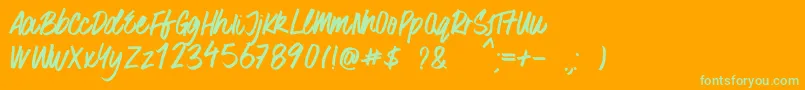 SurferBay Font – Green Fonts on Orange Background