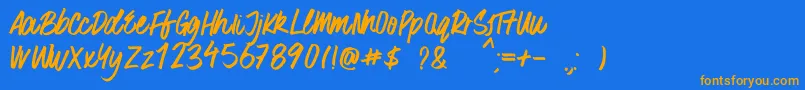 SurferBay Font – Orange Fonts on Blue Background