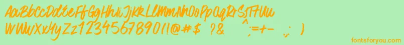 SurferBay Font – Orange Fonts on Green Background