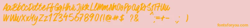 SurferBay Font – Orange Fonts on Pink Background