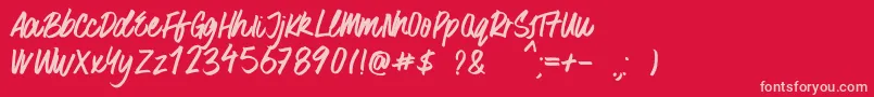 SurferBay Font – Pink Fonts on Red Background