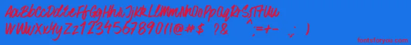 SurferBay Font – Red Fonts on Blue Background