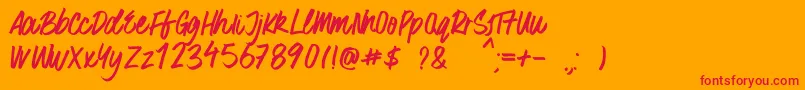 SurferBay Font – Red Fonts on Orange Background