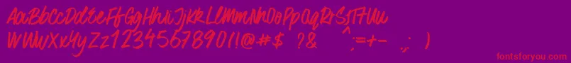 SurferBay Font – Red Fonts on Purple Background