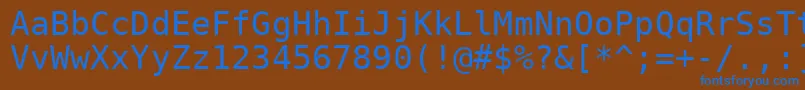 フォントBitstreamVeraSansMonoRoman – 茶色の背景に青い文字