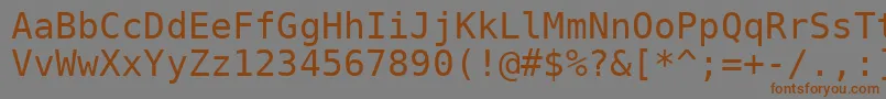 Fonte BitstreamVeraSansMonoRoman – fontes marrons em um fundo cinza