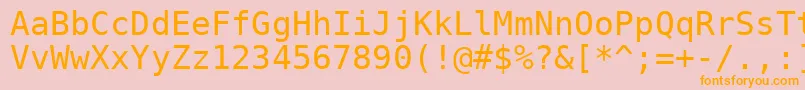 フォントBitstreamVeraSansMonoRoman – オレンジの文字がピンクの背景にあります。
