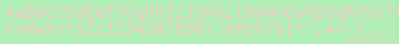 フォントBitstreamVeraSansMonoRoman – 緑の背景にピンクのフォント