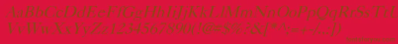 CaslonItalic Font – Brown Fonts on Red Background