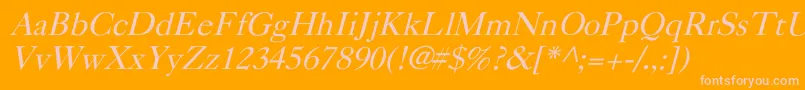Шрифт CaslonItalic – розовые шрифты на оранжевом фоне