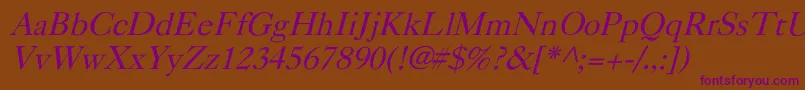 CaslonItalic Font – Purple Fonts on Brown Background