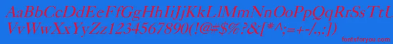 CaslonItalic Font – Red Fonts on Blue Background