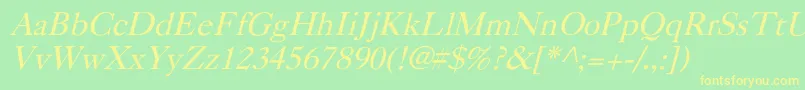CaslonItalic Font – Yellow Fonts on Green Background