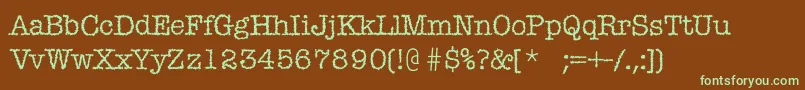 Misticac-fontti – vihreät fontit ruskealla taustalla