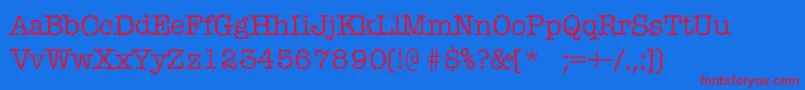 Misticac Font – Red Fonts on Blue Background