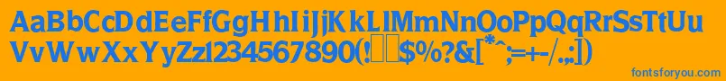 BankdesignRegular Font – Blue Fonts on Orange Background