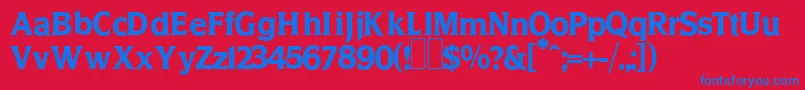 フォントBankdesignRegular – 赤い背景に青い文字