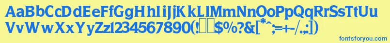 BankdesignRegular Font – Blue Fonts on Yellow Background