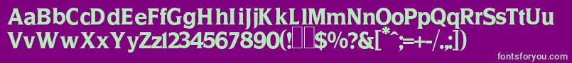 BankdesignRegular Font – Green Fonts on Purple Background