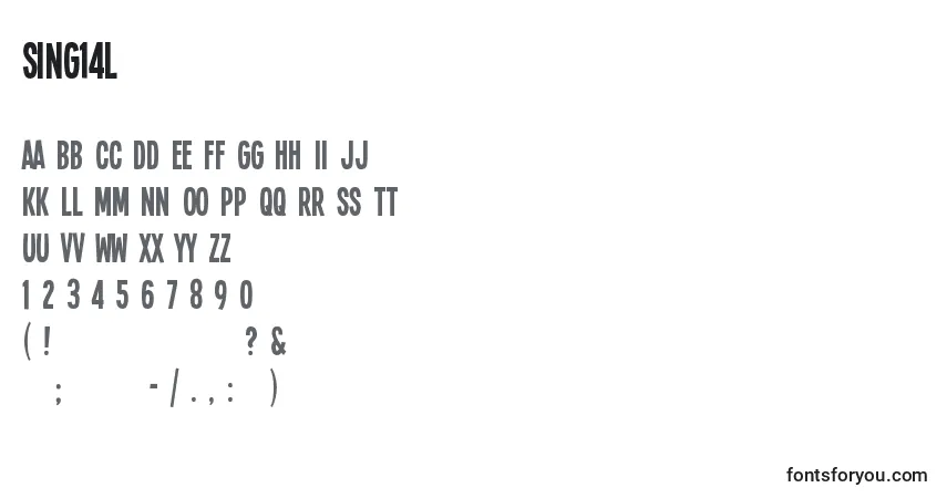 Schriftart Sing14l – Alphabet, Zahlen, spezielle Symbole