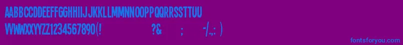 フォントSing14l – 紫色の背景に青い文字