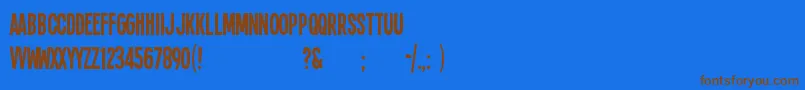 Sing14l Font – Brown Fonts on Blue Background