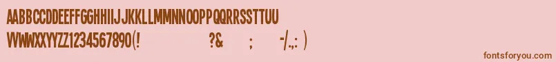 Sing14l Font – Brown Fonts on Pink Background