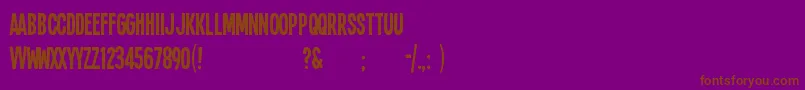 Sing14l Font – Brown Fonts on Purple Background