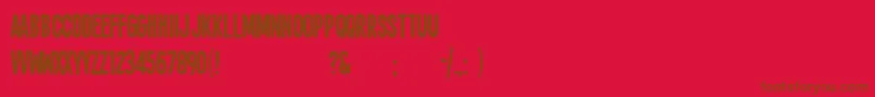 Sing14l Font – Brown Fonts on Red Background