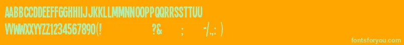 フォントSing14l – オレンジの背景に緑のフォント