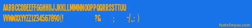 Sing14l Font – Orange Fonts on Blue Background