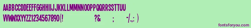 Sing14l-fontti – violetit fontit vihreällä taustalla