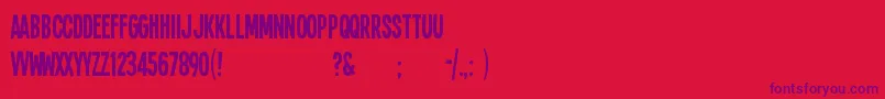 Sing14l Font – Purple Fonts on Red Background