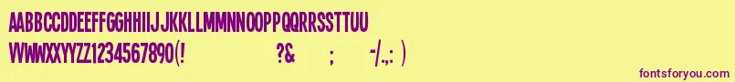 Sing14l Font – Purple Fonts on Yellow Background