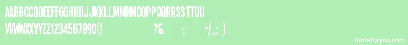 Sing14l Font – White Fonts on Green Background